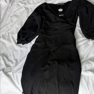 Boohoo Elegant Black Long Sleeve Dress